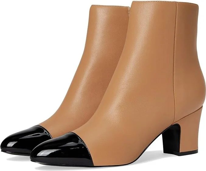 Marc Fisher LTD Aleea Women's Boots Light Natural/Black : 5 M, Leather/Synthetic