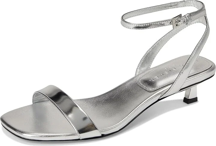 Marc Fisher LTD Alona Women's Wedge Shoes Silver Mirror Metallic Leather : 8 M, Leather/Rubber/Synthetic - Image 5