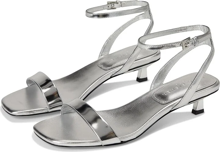 Marc Fisher LTD Alona Women's Wedge Shoes Silver Mirror Metallic Leather : 8 M, Leather/Rubber/Synthetic