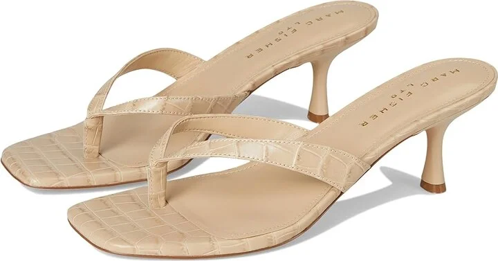 Marc Fisher LTD Amelea Women's Dress Sandals Medium Natural Croco Leather : 10 M