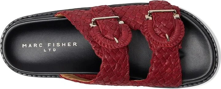 Marc Fisher LTD Auggie Women's Wedge Shoes Dark Red Leather : 6 M - Image 2