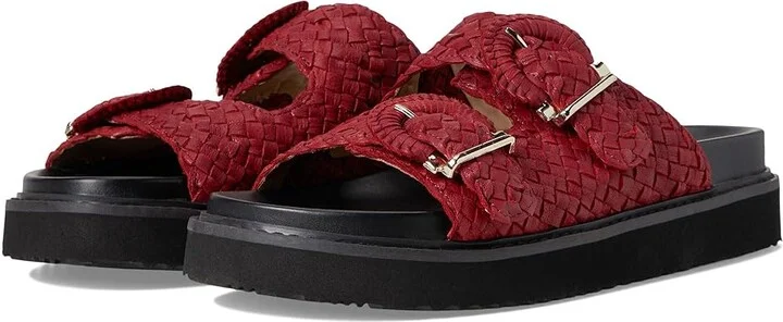 Marc Fisher LTD Auggie Women's Wedge Shoes Dark Red Leather : 6 M