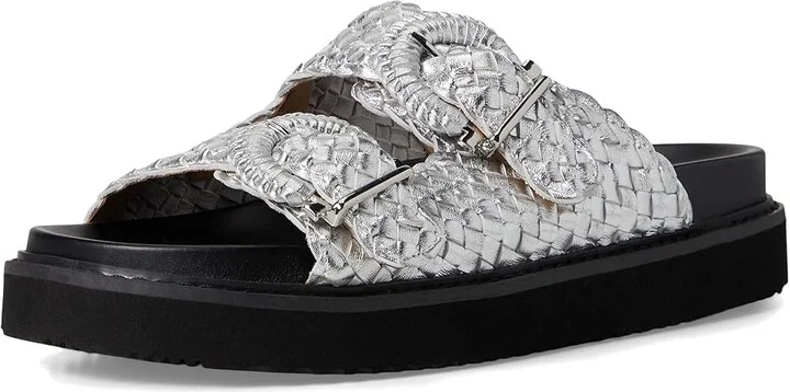Marc Fisher LTD Auggie Women's Wedge Shoes Silver Leather : 11 M - Image 5