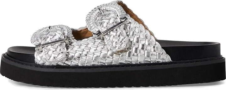 Marc Fisher LTD Auggie Women's Wedge Shoes Silver Leather : 11 M - Image 6