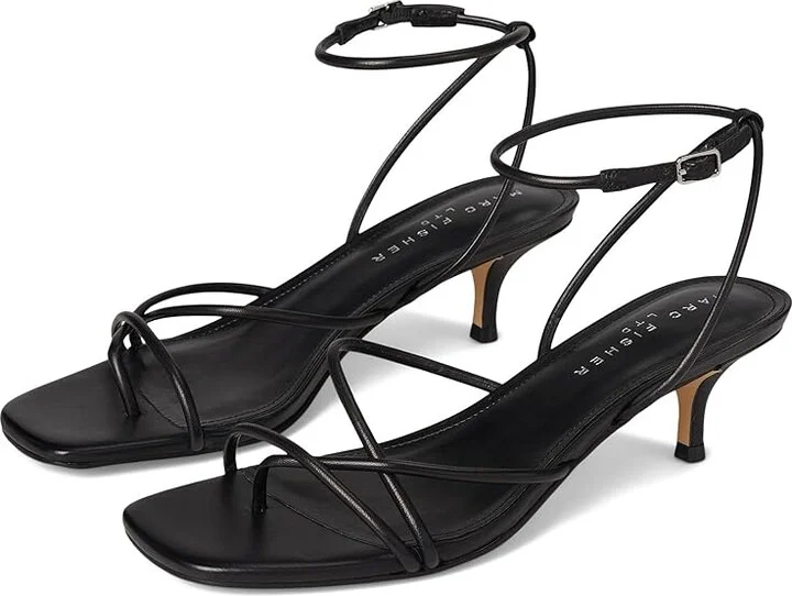 Marc Fisher LTD Ballen Women's Wedge Shoes Black Leather : 10 M