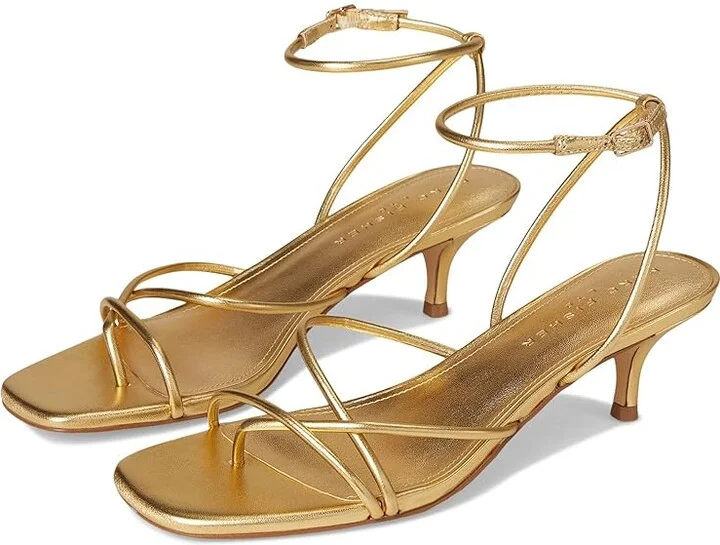 Marc Fisher LTD Ballen Women's Wedge Shoes Gold Leather : 6.5 M