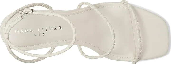 Marc Fisher LTD Beylee Women's Dress Sandals Cream Leather : 7.5 M, Rubber/Synthetic - Image 2