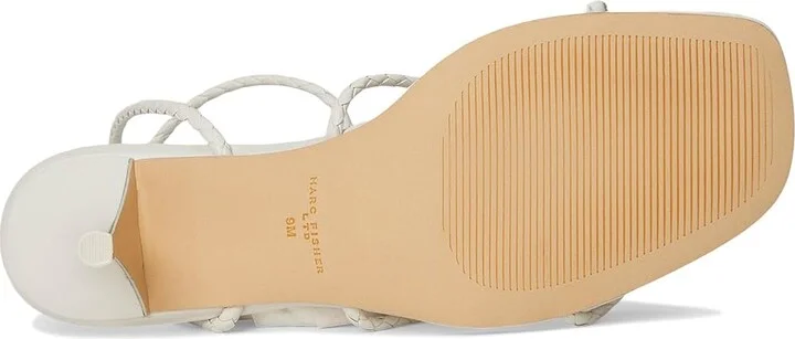 Marc Fisher LTD Beylee Women's Dress Sandals Cream Leather : 7.5 M, Rubber/Synthetic - Image 3