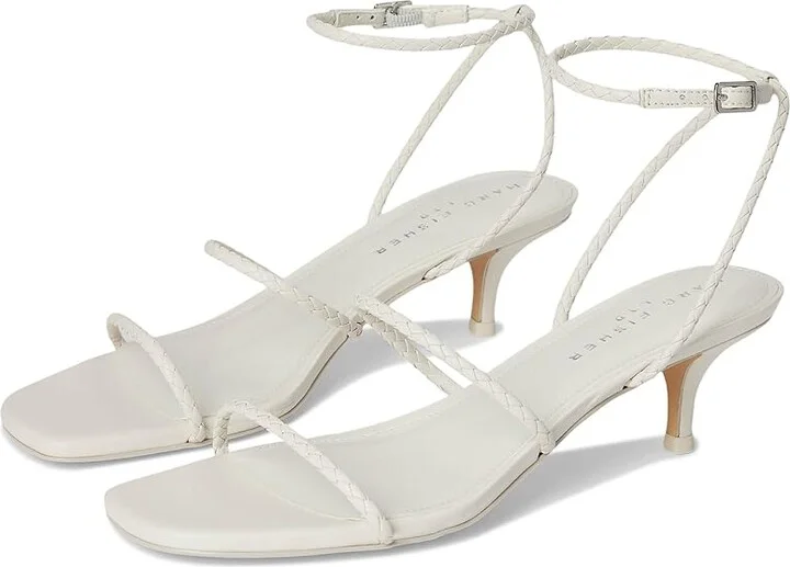 Marc Fisher LTD Beylee Women's Dress Sandals Cream Leather : 7.5 M, Rubber/Synthetic