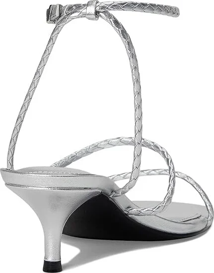 Marc Fisher LTD Beylee Women's Dress Sandals Silver Leather : 6.5 M, Rubber/Synthetic - Image 4