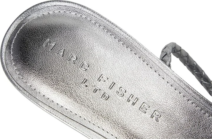 Marc Fisher LTD Beylee Women's Dress Sandals Silver Leather : 6.5 M, Rubber/Synthetic - Image 7