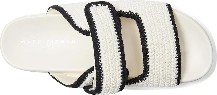 Marc Fisher LTD Brinleys Women's Dress Sandals Cream/Black : 6 M, Synthetic - Image 2