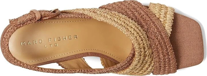 Marc Fisher LTD Caddy Women's Wedge Shoes Dark Tan/Natural : 9 M, Synthetic - Image 2