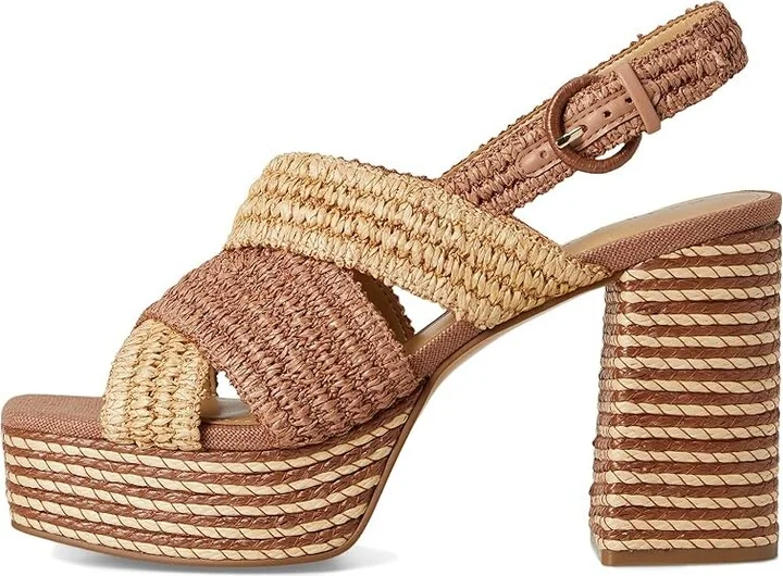 Marc Fisher LTD Caddy Women's Wedge Shoes Dark Tan/Natural : 9 M, Synthetic - Image 6