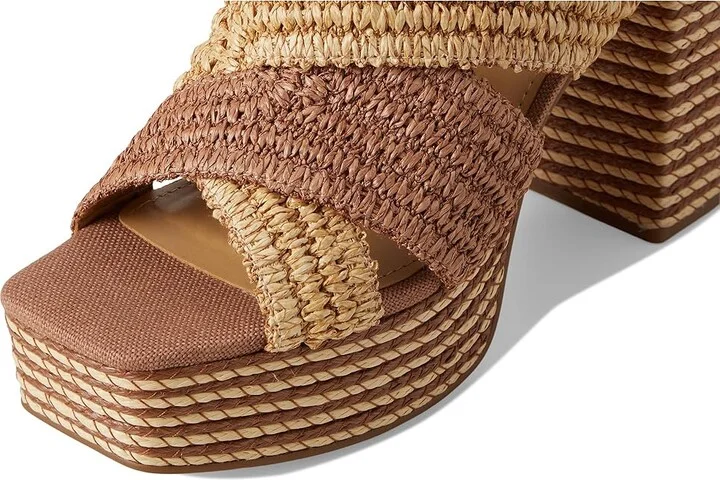 Marc Fisher LTD Caddy Women's Wedge Shoes Dark Tan/Natural : 9 M, Synthetic - Image 7