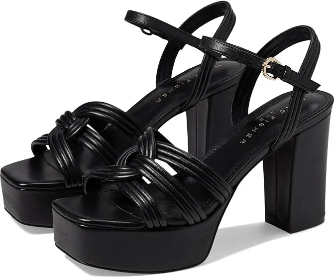 Marc Fisher LTD Cairo Women's Sandals Black Leather : 10 M, Leather/Rubber