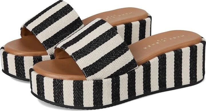 Marc Fisher LTD Daylin Women's Dress Sandals Black Stripe : 8 M, Synthetic