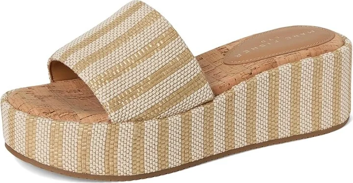 Marc Fisher LTD Daylin Women's Dress Sandals Light Natural Stripe : 10 M, Synthetic - Image 5