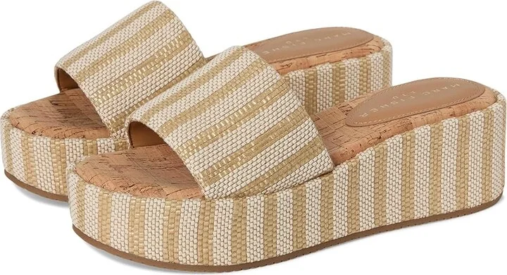 Marc Fisher LTD Daylin Women's Dress Sandals Light Natural Stripe : 10 M, Synthetic