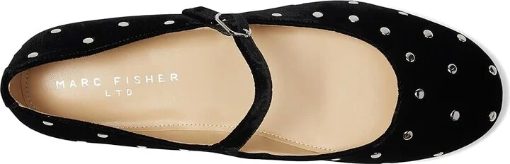 Marc Fisher LTD Elizza Women's Flat Shoes Black Velvet : 9.5 M, Leather - Image 2