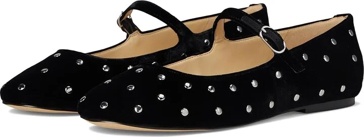 Marc Fisher LTD Elizza Women's Flat Shoes Black Velvet : 9.5 M, Leather