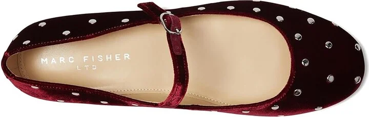 Marc Fisher LTD Elizza Women's Flat Shoes Dark Red Velvet : 7 M, Leather - Image 2