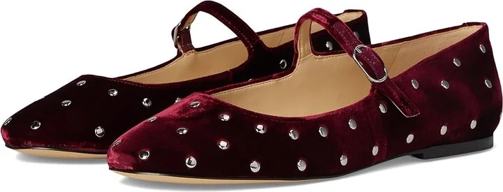 Marc Fisher LTD Elizza Women's Flat Shoes Dark Red Velvet : 7 M, Leather