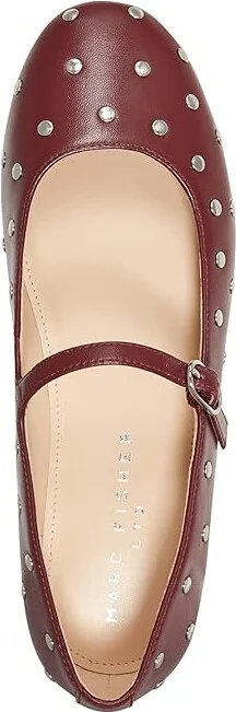 Marc Fisher LTD Elizza Women's Flat Shoes Red Leather : 9.5 M - Image 2