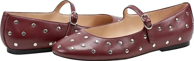 Marc Fisher LTD Elizza Women's Flat Shoes Red Leather : 9.5 M