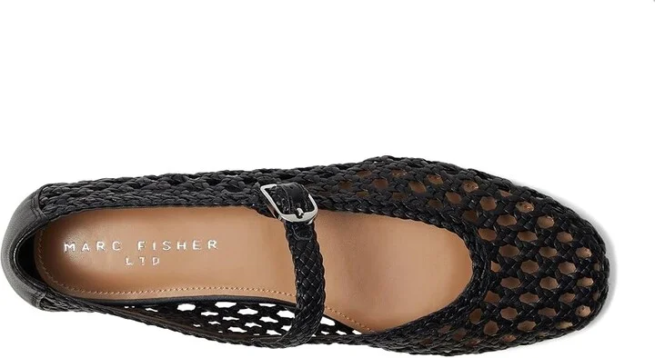 Marc Fisher LTD Evonna Women's Dress Flat Shoes Black Leather : 10 M - Image 2