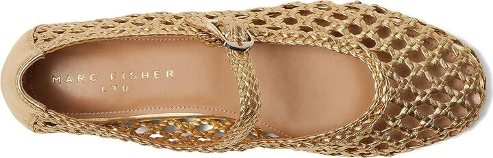 Marc Fisher LTD Evonna Women's Dress Flat Shoes Gold Leather : 7.5 M - Image 2