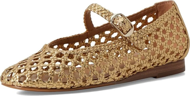 Marc Fisher LTD Evonna Women's Dress Flat Shoes Gold Leather : 7.5 M - Image 5