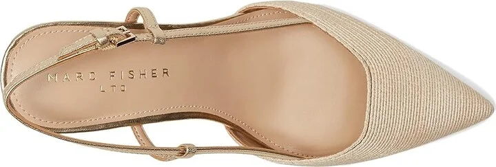 Marc Fisher LTD Flory Women's Shoes Light Natural/Gold : 9.5 M, Faux Leather - Image 2