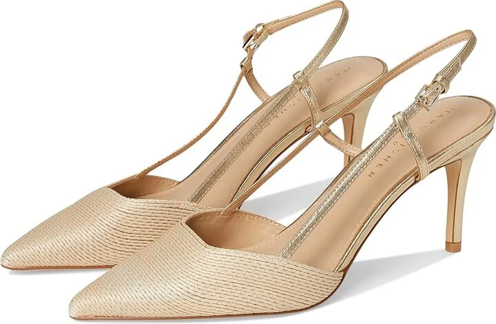 Marc Fisher LTD Flory Women's Shoes Light Natural/Gold : 9.5 M, Faux Leather