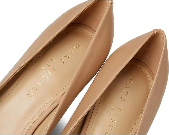 Marc Fisher LTD Genni High Women's Heels Light Natural Leather : 9 M, Leather/Rubber - Image 7