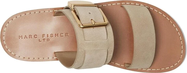 Marc Fisher LTD Hallyn Women's Dress Sandals Taupe Suede 240 : 8 M, Leather - Image 2