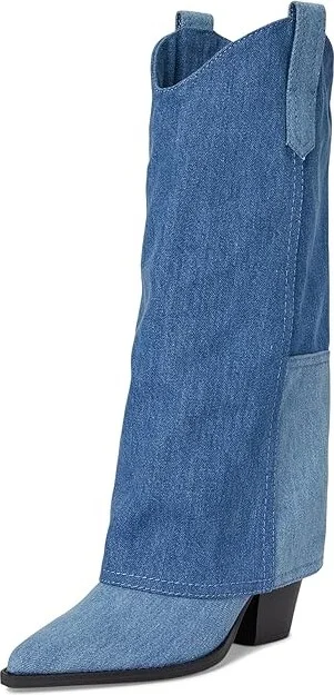 Marc Fisher LTD Harlo Women's Boots Dark Blue Denim : 8.5 M, Leather/Rubber/Textile - Image 5