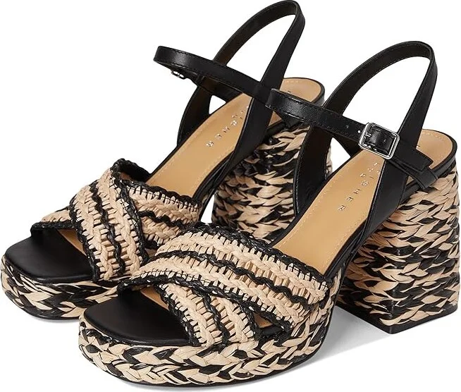Marc Fisher LTD Juliey Women's Dress Sandals Black/Light Natural : 7 M, Leather