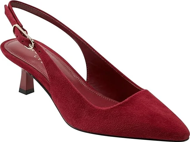 Marc Fisher LTD Kory High Women's Heels Dark Red Suede : 6.5 M, Leather/Suede - Image 5