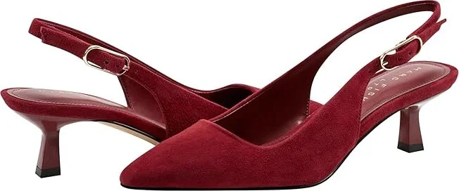 Marc Fisher LTD Kory High Women's Heels Dark Red Suede : 6.5 M, Leather/Suede