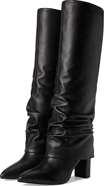 Marc Fisher LTD Lalita Women's Boots Black Leather : 10 M, Leather/Textile