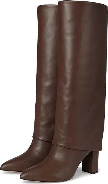 Marc Fisher LTD Leina Women's Boots Dark Brown Leather : 9.5 M