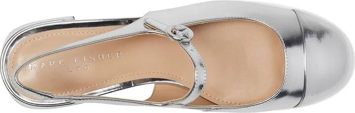 Marc Fisher LTD Martie High Women's Heels Silver Leather : 8.5 M - Image 2