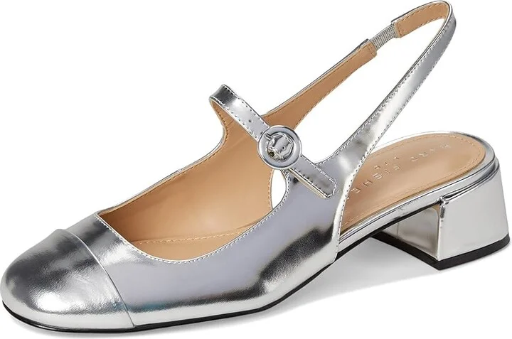 Marc Fisher LTD Martie High Women's Heels Silver Leather : 8.5 M - Image 5