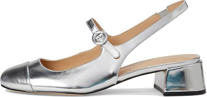 Marc Fisher LTD Martie High Women's Heels Silver Leather : 8.5 M - Image 6
