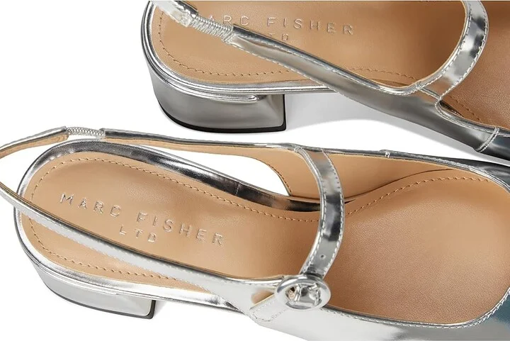 Marc Fisher LTD Martie High Women's Heels Silver Leather : 8.5 M - Image 7