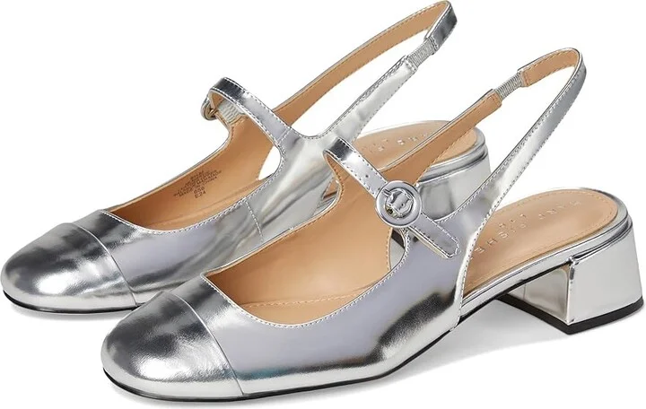 Marc Fisher LTD Martie High Women's Heels Silver Leather : 8.5 M