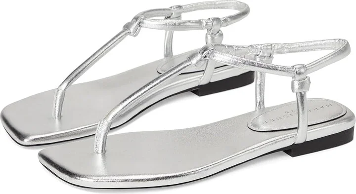 Marc Fisher LTD Maycee Women's Wedge Shoes Silver Leather : 7.5 M