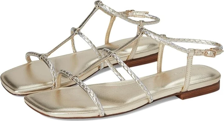 Marc Fisher LTD Maze Women's Dress Sandals Gold Leather : 8 M, Rubber/Synthetic
