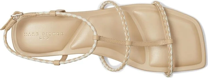 Marc Fisher LTD Maze Women's Dress Sandals Light Natural/Cream Leather : 7 M, Rubber/Synthetic - Image 2